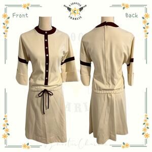 Vintage 60’s Mod Tailored Nardis Of Dallas Ivory Skirt Suit 2pc Women's Size 6